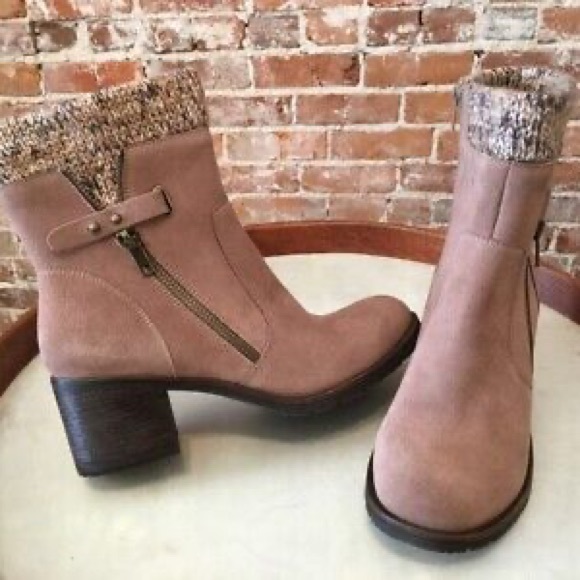 PureSole Tan Brown Cream Suede Sweater DORY Ankle Boot Sz 8 NWOT - Picture 3 of 17